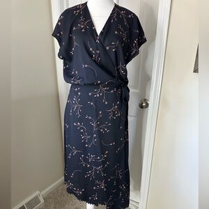 Joie asymmetrical hem wrap dress L